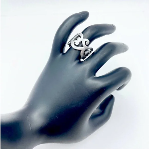 Silpada Sterling Silver Scroll Ring - R1200 Ornate Swirl Wide Statement Band - Picture 8 of 8